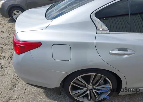 2014 Infiniti Q50 Hybrid Sport z USA, uszkodzony, nr VIN JN1AV7AP0EM690135